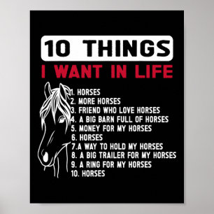 Funny 10 Dinge, die ich Gewollt in Leben Funny Hor Poster