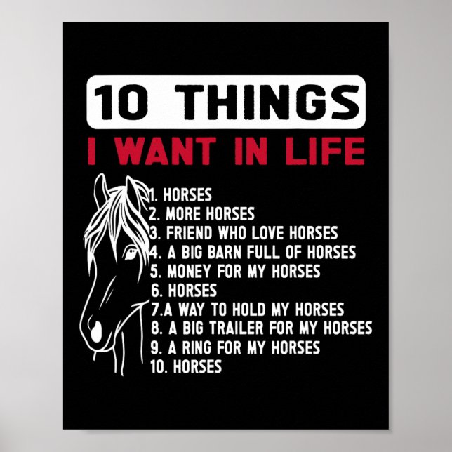 Funny 10 Dinge, die ich Gewollt in Leben Funny Hor Poster (Vorne)
