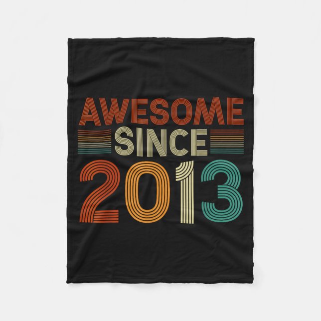 Funny 12 Year Old Awesome Since 2013 Birthday Son  Fleecedecke (Vorderseite)
