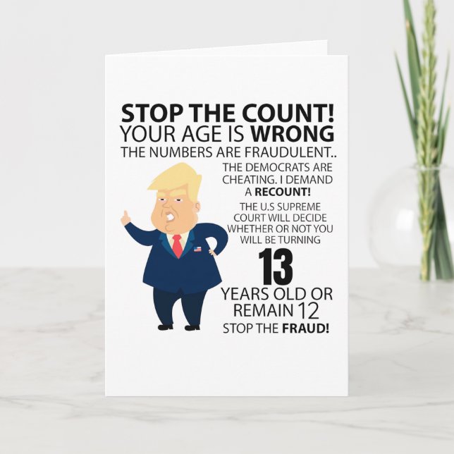 Funny 13th Year Birthday Present Happy Birth year Karte (Vorderseite)