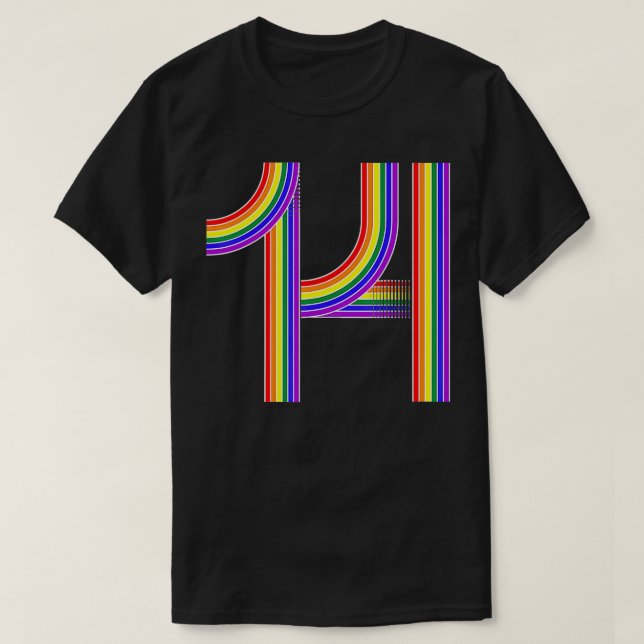 Funny 14th Birthday Gift Cute 14 Year Old Rainbow  T-Shirt (Design vorne)