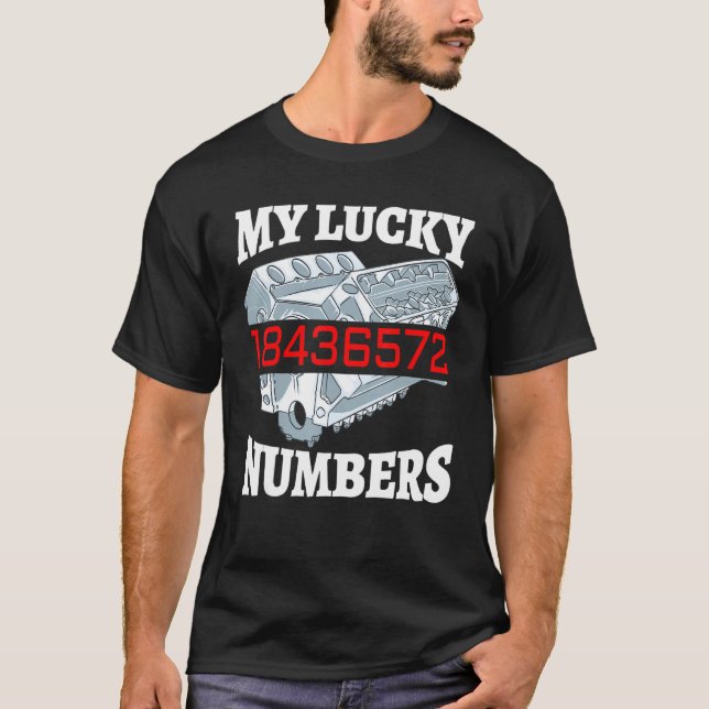 Funny 18436572 Auto Mechanic V8 Muscle Car Firing T-Shirt (Vorderseite)