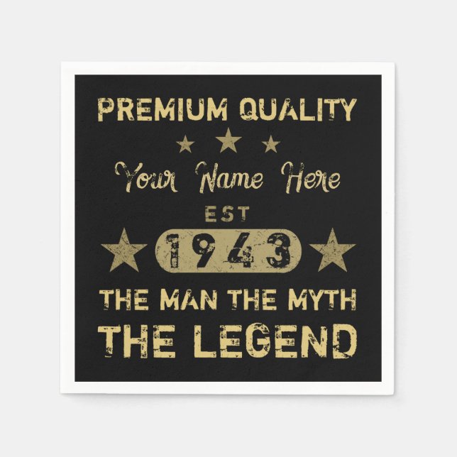 Funny 1943 Birthday Man Myth Legend Serviette (Vorderseite)
