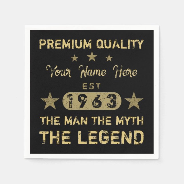 Funny 1963 Birthday Man Myth Legend Serviette (Vorderseite)