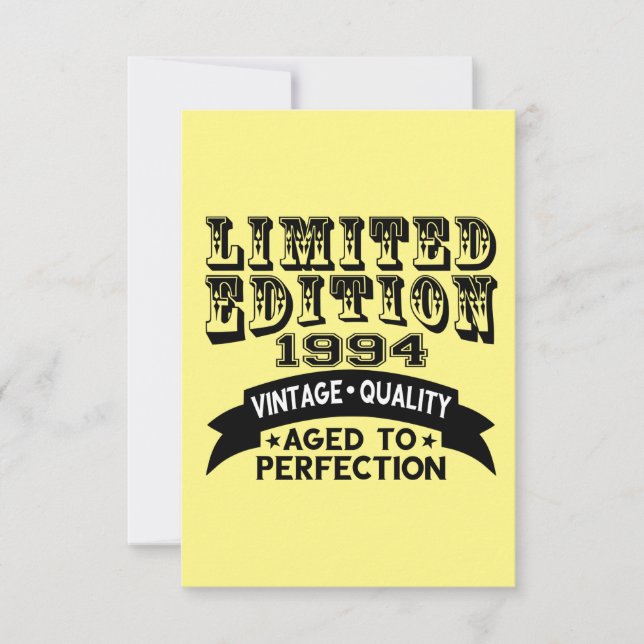 Funny 1994 Birthday Card Limited Edition Dankeskarte (Vorderseite)