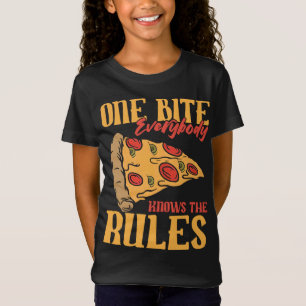Funny 1 Bites Pizza Jeder kennt die Regeln für Ess T-Shirt