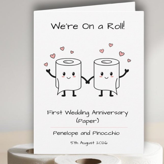 Funny 1. Hochzeit Ein Papierjubiläum, Toilette Karte (Von Creator hochgeladen)