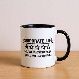 Funny 1-Star Corporate Life Review-Kaffee Tasse