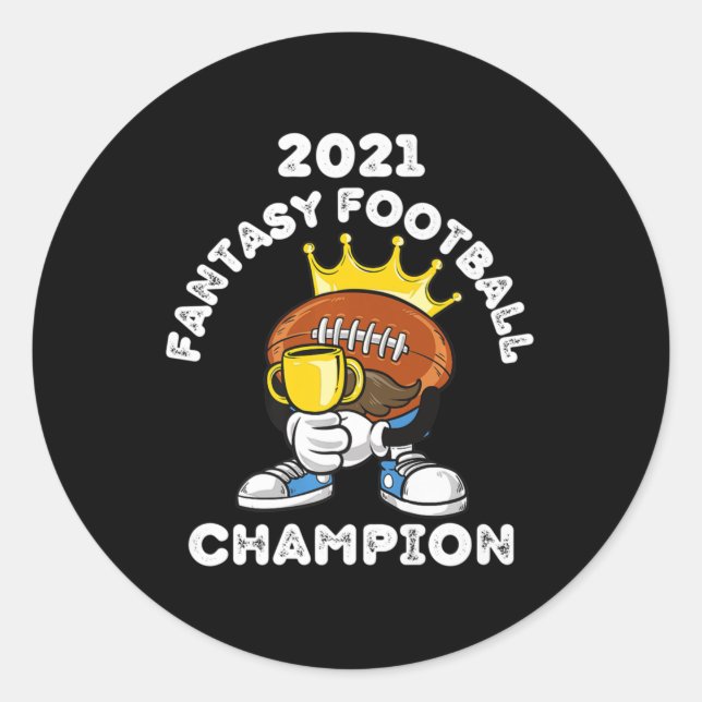 FUNNY 2021 FANTASY FOOTBALL CHAMPION FANTASY LEAGU RUNDER AUFKLEBER (Vorderseite)