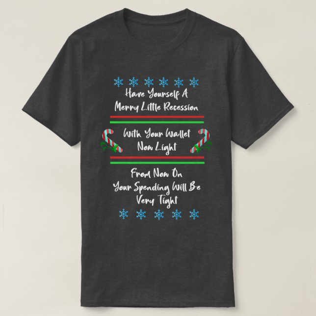 Funny 2022 Rezession Frohe kleine Rezession Christ T-Shirt (Design vorne)