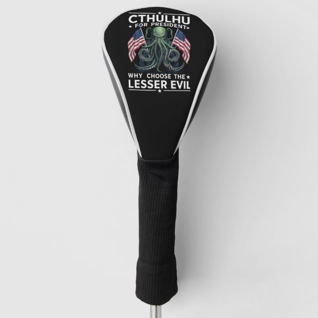 Funny 2024 Wahlen Cthulhu für den Präsidenten Golf Headcover (Vorderseite)