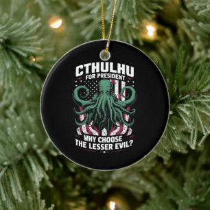 Funny 2024 Wahlen Cthulhu für den Präsidenten Keramik Ornament