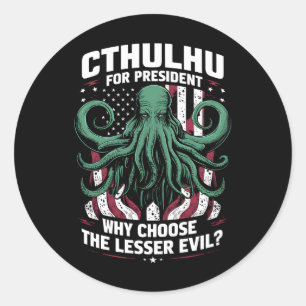 Funny 2024 Wahlen Cthulhu für den Präsidenten Runder Aufkleber