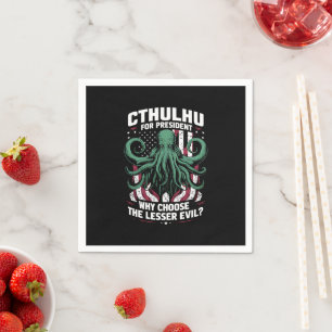 Funny 2024 Wahlen Cthulhu für den Präsidenten Serviette