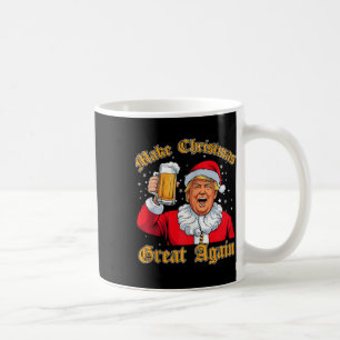 Funny 2024 Weihnachten Trump Drink Beer Trump Sant Kaffeetasse