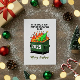 Funny 2025 Dumpster Fire Christmas Greeting Card Feiertagskarte
