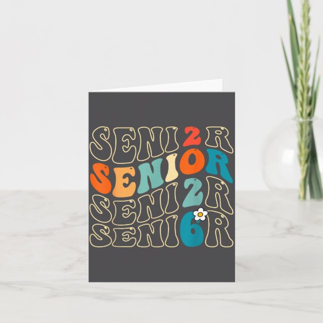 Funny 2026 Senior Grad Groovy 2026 Graduation Clas Karte (Vorderseite)