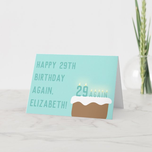 Funny 29 Wieder Geburtstag Cake Candles Niedliche  Karte (Vorderseite)