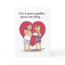 Funny 2e anniversaire Mariage carte
