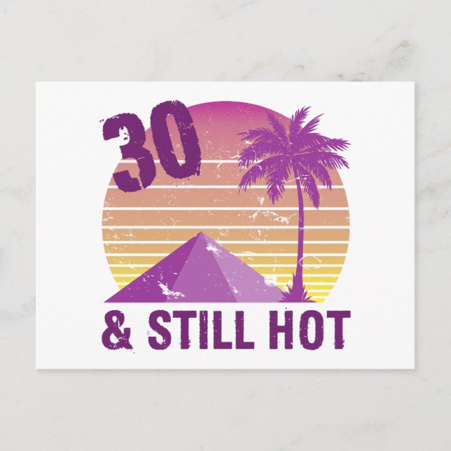 Funny 30. Geburtstag Heiß Postkarte (Vorderseite)