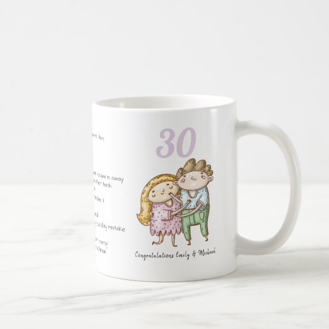 FUNNY 30th Wedding Anniversary Birne individuell a Kaffeetasse (Rechts)