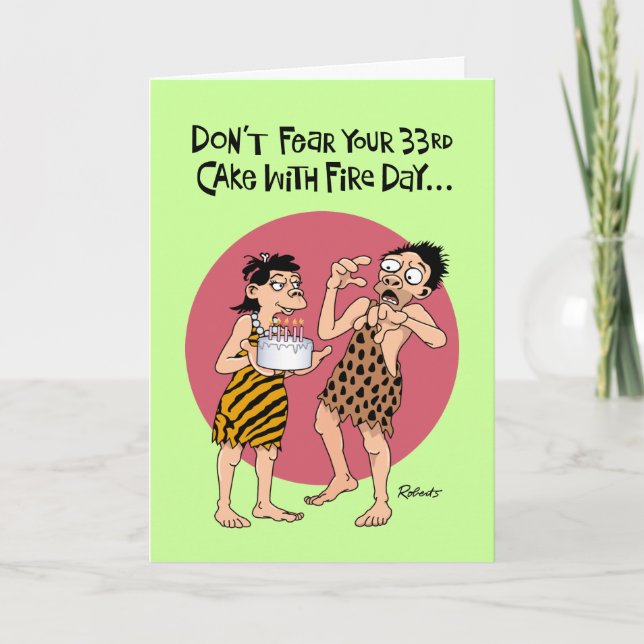 Funny 33. Geburtstag Karte (Vorderseite)
