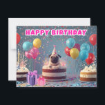 Funny 3D Möpse Birthday Card | Niedliches Hundebüt Postkarte<br><div class="desc">Feiern Sie einen besonderen Tag mit dieser atemberaubenden 3D-Mops-Geburtstagskarte! Mit einem unglaublich witzig Mops aus einem Riesenkuchen mit Ballons und Konfetti ist dieses einzigartige und lebendige Design perfekt für Hundefreunde. Eine Muss-Karte,  die jeden zum Lächeln bringt!</div>