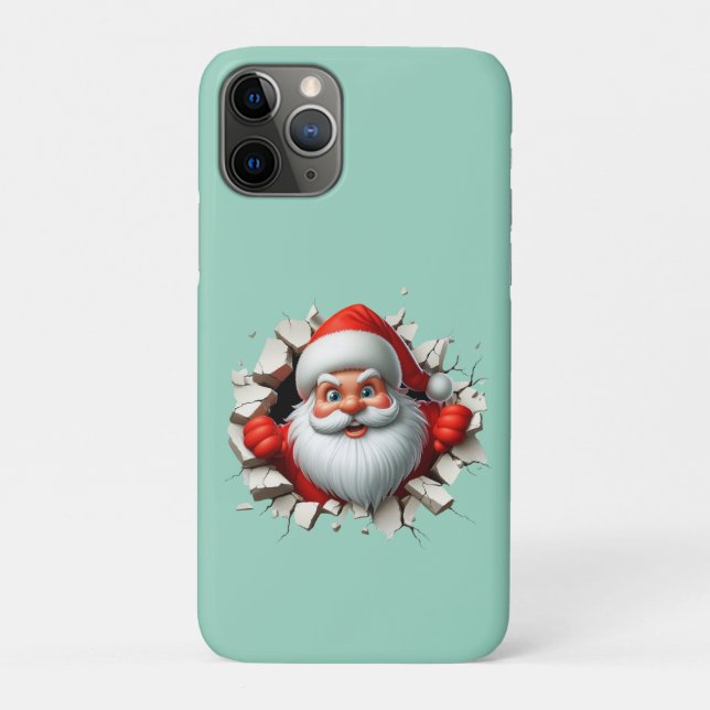 Funny 3D Santa Claus Christmas Holiday Design Case-Mate iPhone Hülle (Rückseite)