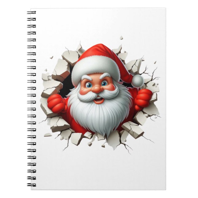 Funny 3D Santa Claus Christmas Holiday Design Notizblock (Vorderseite)