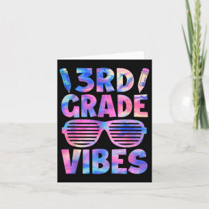 Funny 3rd Grade Vibes Gefärbte Krawatte zurück zur Karte