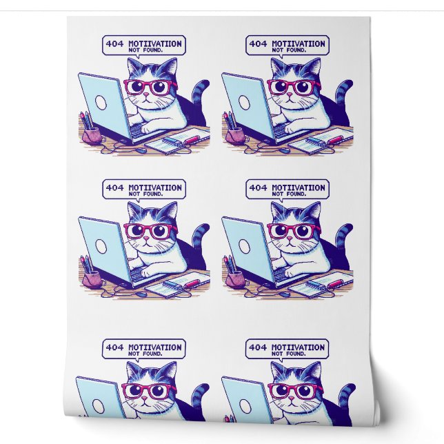 Funny 404 Motivation nicht gefunden Cat Geeky Pixe Tapete (Abrollen)