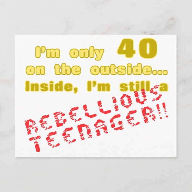 Funny 40. Geburtstag Gegenwart Postkarte (Vorderseite)