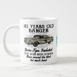 Funny 40. Geburtstag Retro Auto Banger Name Datum  Jumbo-Tasse