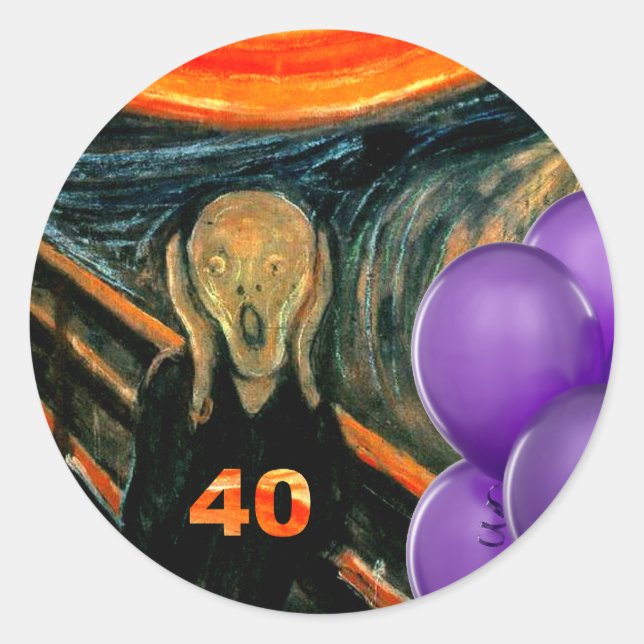 Funny 40. Geburtstag Runder Aufkleber (Vorderseite)