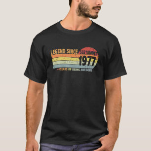 Funny 44th Birthday Legend Seit September 1977 Bo T-Shirt
