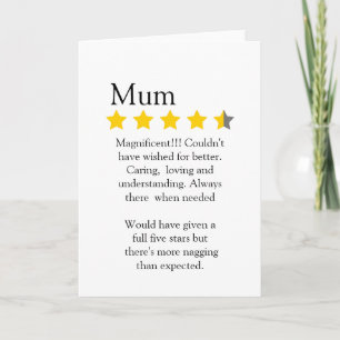 Funny, 4.5 Star Mum rating and review, Karte