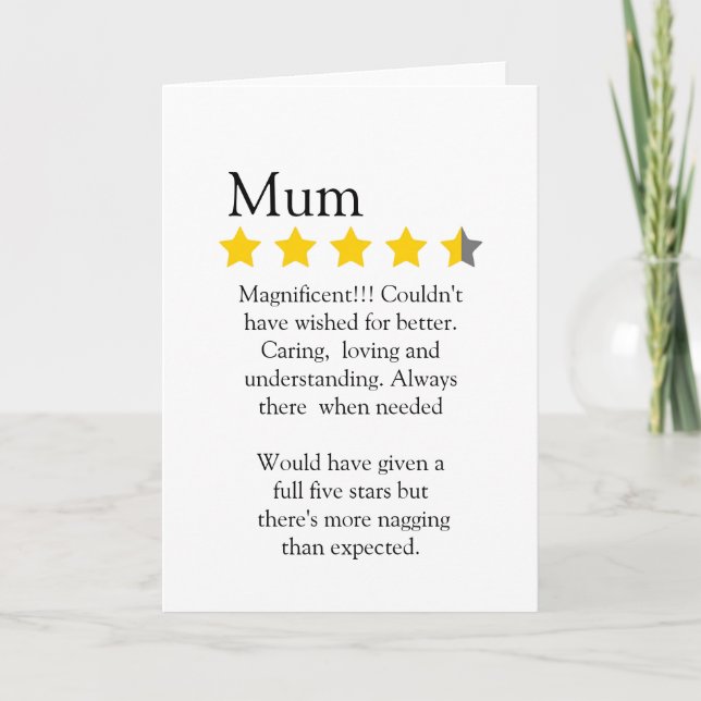 Funny, 4,5 Sterne Mum Rating and review, Karte (Vorderseite)