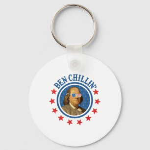 Funny 4. Juli _ Ben Chillin _ Ben Franklin Usa Schlüsselanhänger