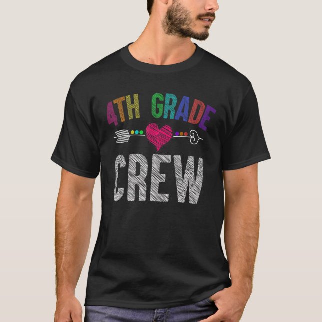 Funny 4th Grade Crew - Hello 4th Grade Squad Back T-Shirt (Vorderseite)