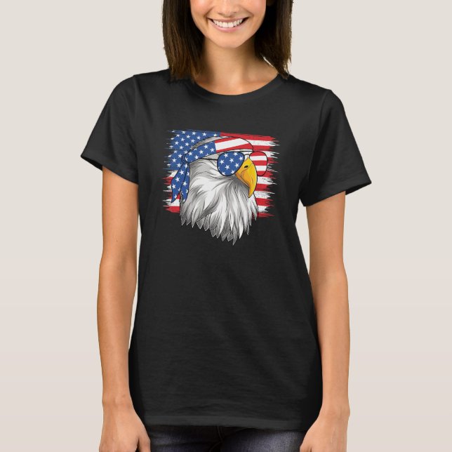 Funny 4th Of July American Flag Patriotic Eagle US T-Shirt (Vorderseite)