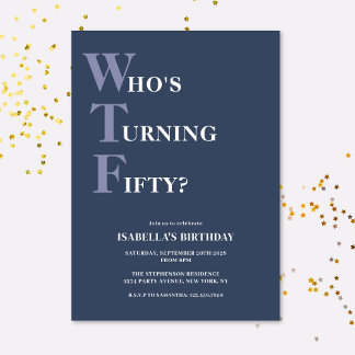 Funny 50. Geburtstag Humorvoll Modern Einladung
