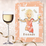 Funny 50. Geburtstag Weiblicher Cartoon Champagne  Karte<br><div class="desc">Beginnen Sie das Party mit dieser niedlichen und lustigen Geburtstagskarte,  die den sagenhaften 50-Jährigen zu Toast macht. Personalisieren Sie Ihre Daten mit ihrem Namen und einer Nachricht</div>