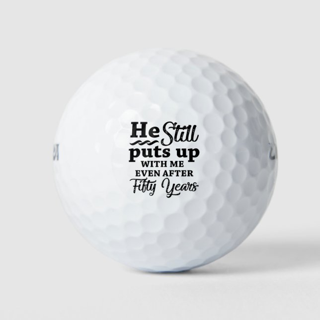 Funny 50. Hochzeitstag Golfball (Vorderseite)