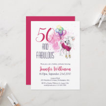 Funny 50 und fabulous Pink