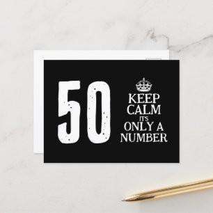 Funny 50e anniversaire garder calme modèle carte p
