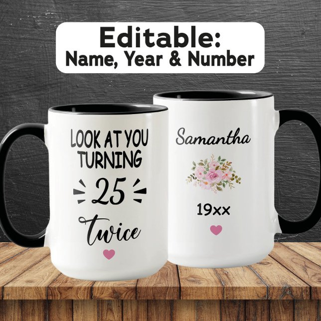 Funny 50th Birthday – Custom Name & Birth Year Tasse (Von Creator hochgeladen)