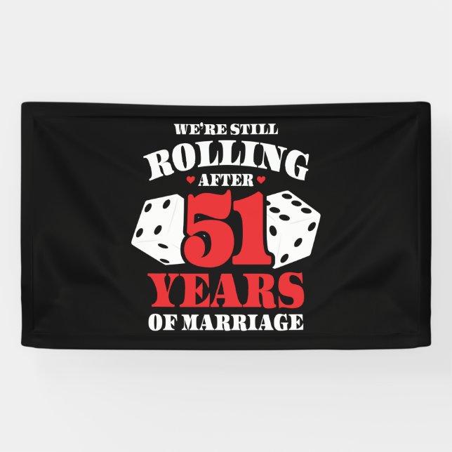 Funny 51. Jubiläumspaare Verheiratet 51 Jahre Banner (Horizontal)