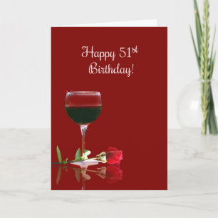 Funny 51ème Vin Thème Joyeux Anniversaire Carte