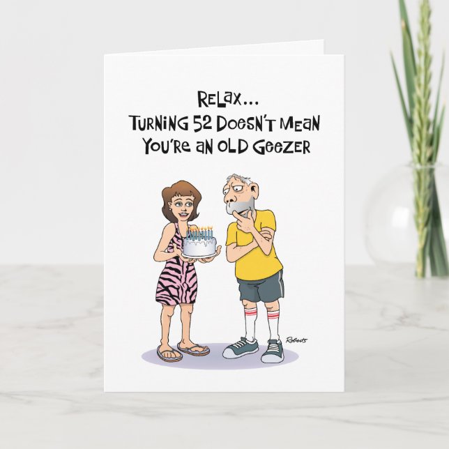Funny 52. Geburtstag Karte (Vorderseite)