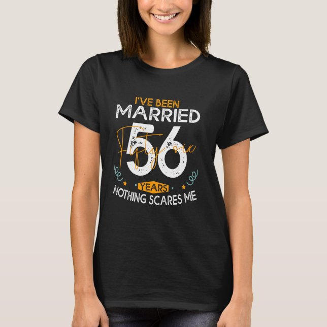 Funny 56. Wedding Anniversary Paare Verheiratet 56 T-Shirt (Vorderseite)